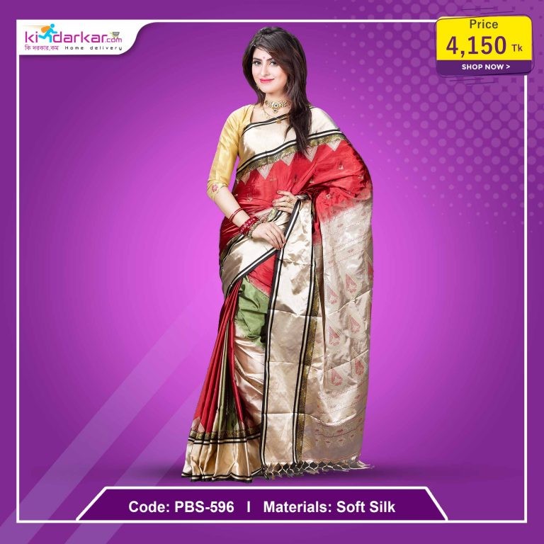 Tangail Soft Silk Saree (PBS-596)